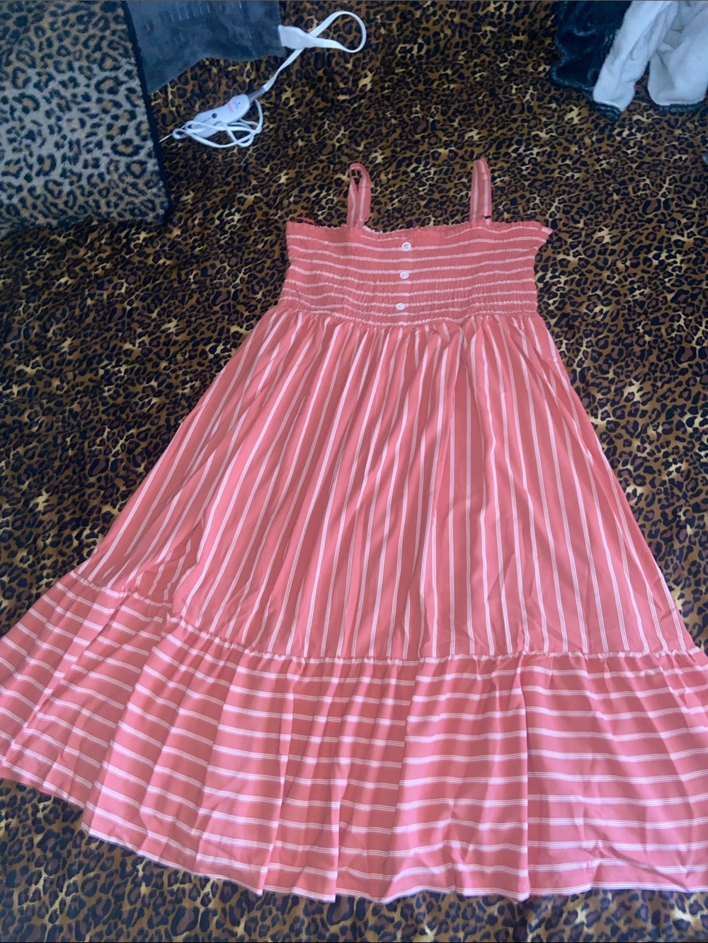 white birch Rust Stripe Maxi Dress